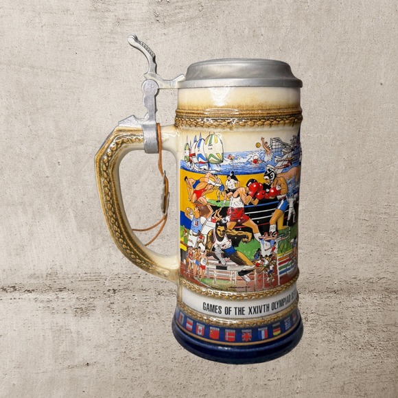 Gerz Other - Vintage 1988 Budweiser‎ Summer Olympics Seoul XXIV Beer Mug Stein Collectible